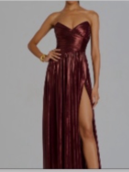 Retrofete Dresses & Skirts - Retrofete Strapless Metallic Wine Evening Gown